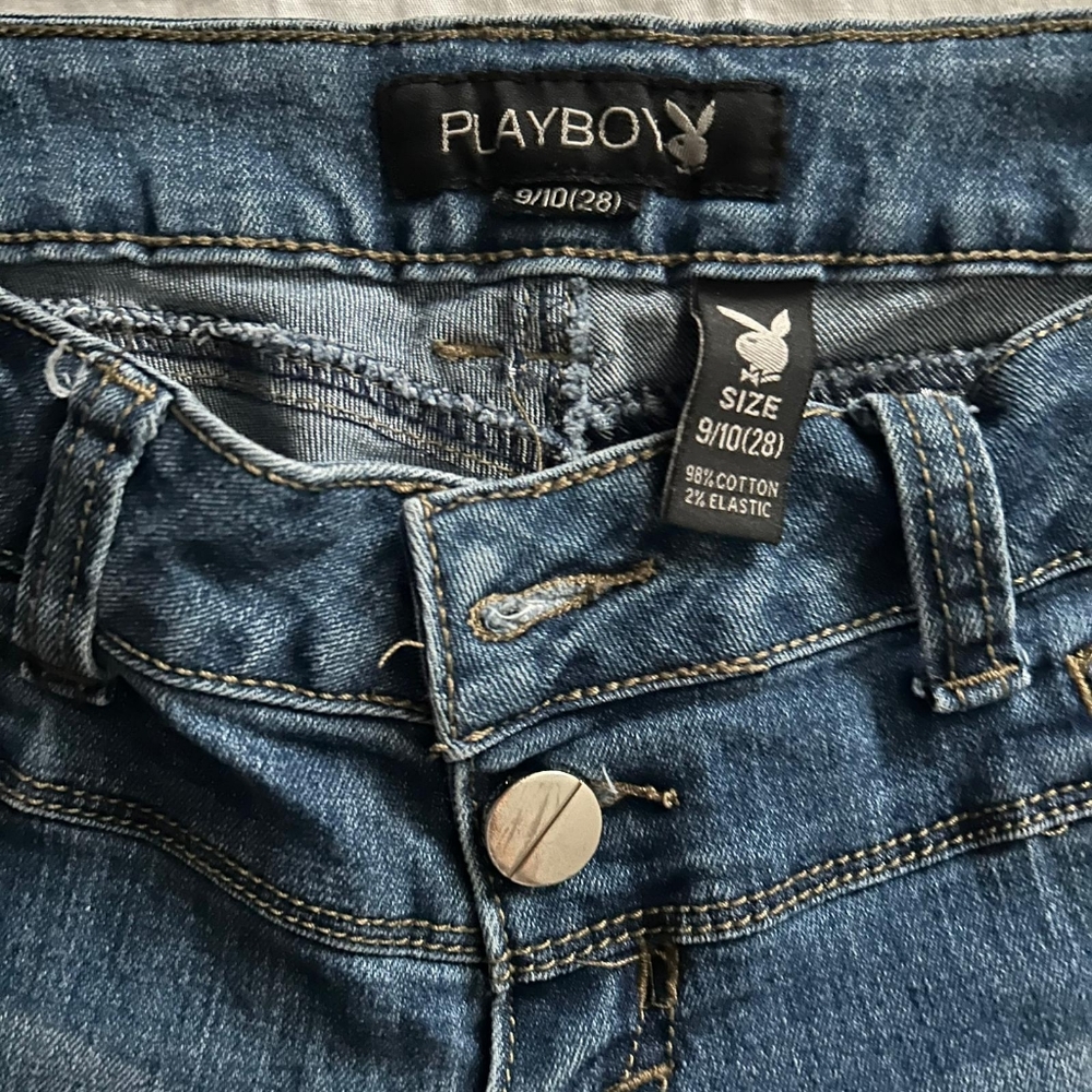 🍒 Y2K PLAYBOY BUNNY RARE AUTHENTIC SKINNY JEANS - Picture 3 of 4